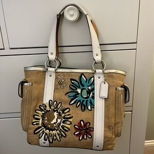 Coach Floral Canvas Tote Bag